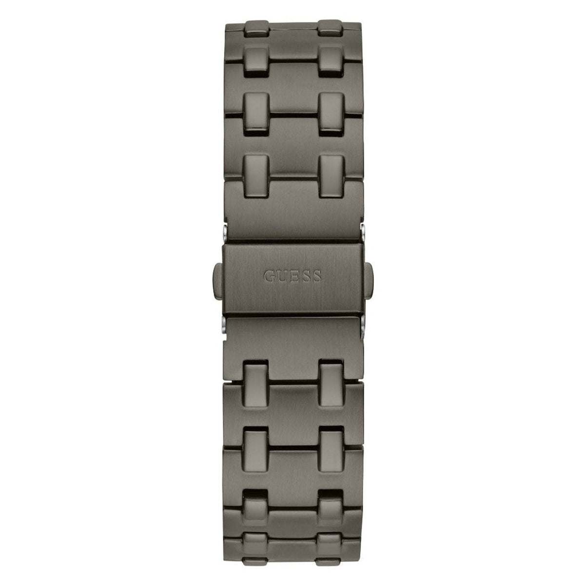 Guess Asset Quartz Red Dial Black Steel Strap Watch For Men - GW0575G5