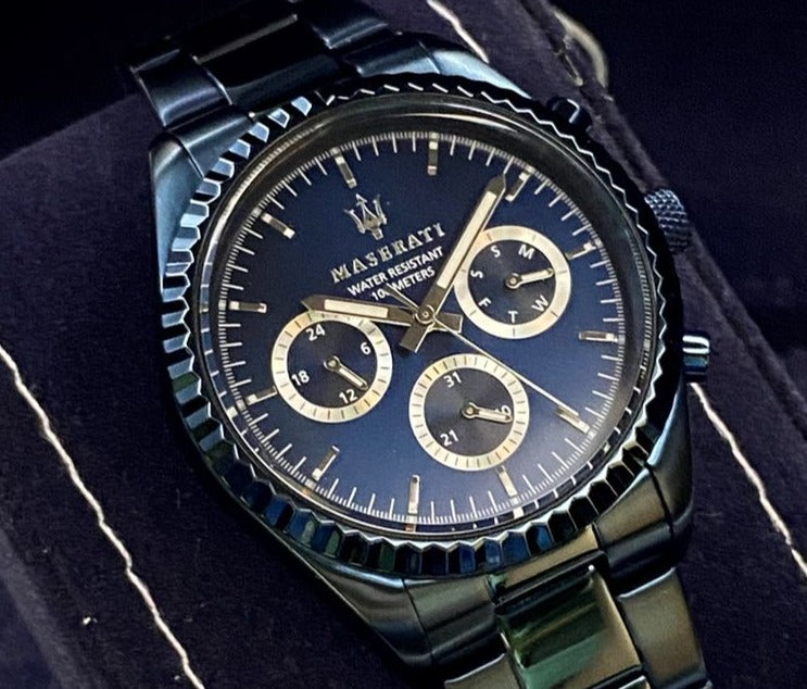 Maserati Blue Edition Collection Blue Dial Blue Steel Strap Watch For Men - R8853100025