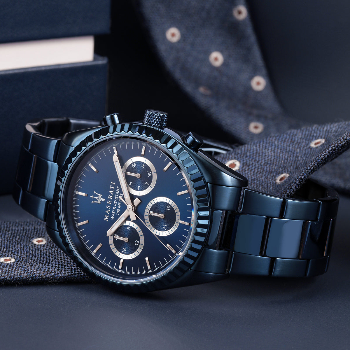 Maserati Blue Edition Collection Blue Dial Blue Steel Strap Watch For Men - R8853100025