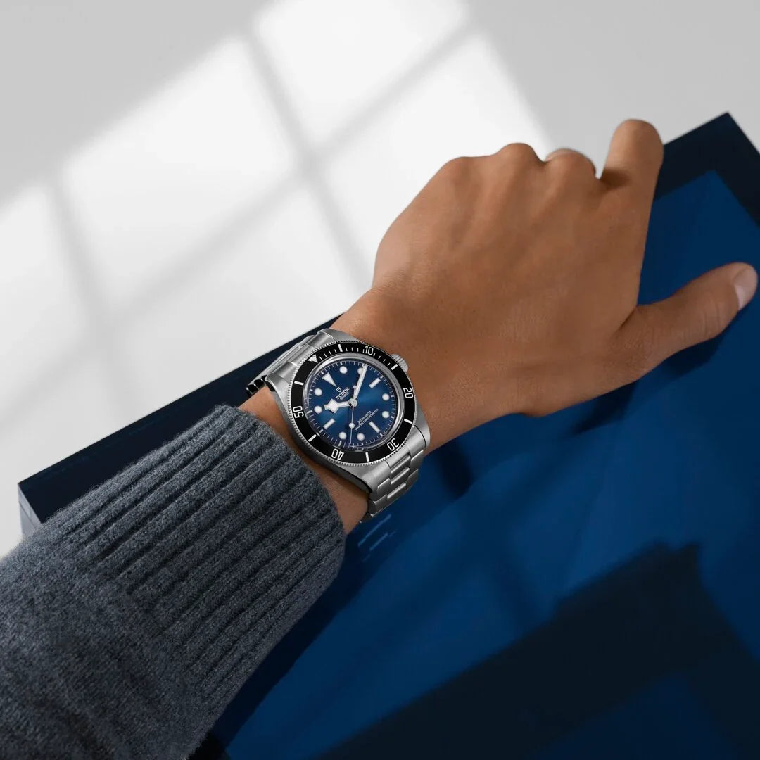 Tudor Black Bay 54 Blue Dial Silver Steel Strap Watch for Men - M7943A1A0NU-0001