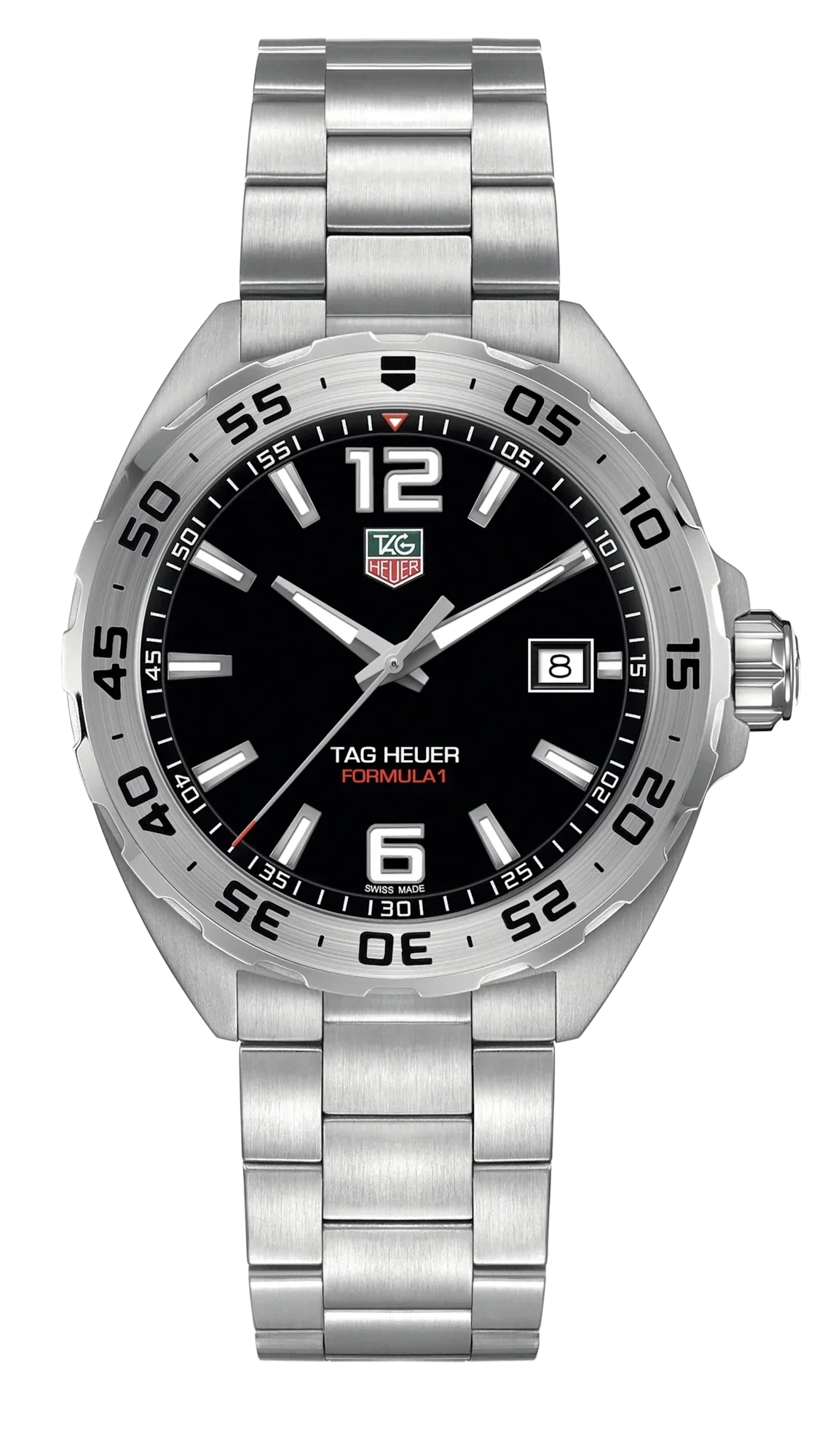 Tag Heuer Formula 1 Black Dial Silver Steel Strap Watch for Men - WAZ1112.BA0875