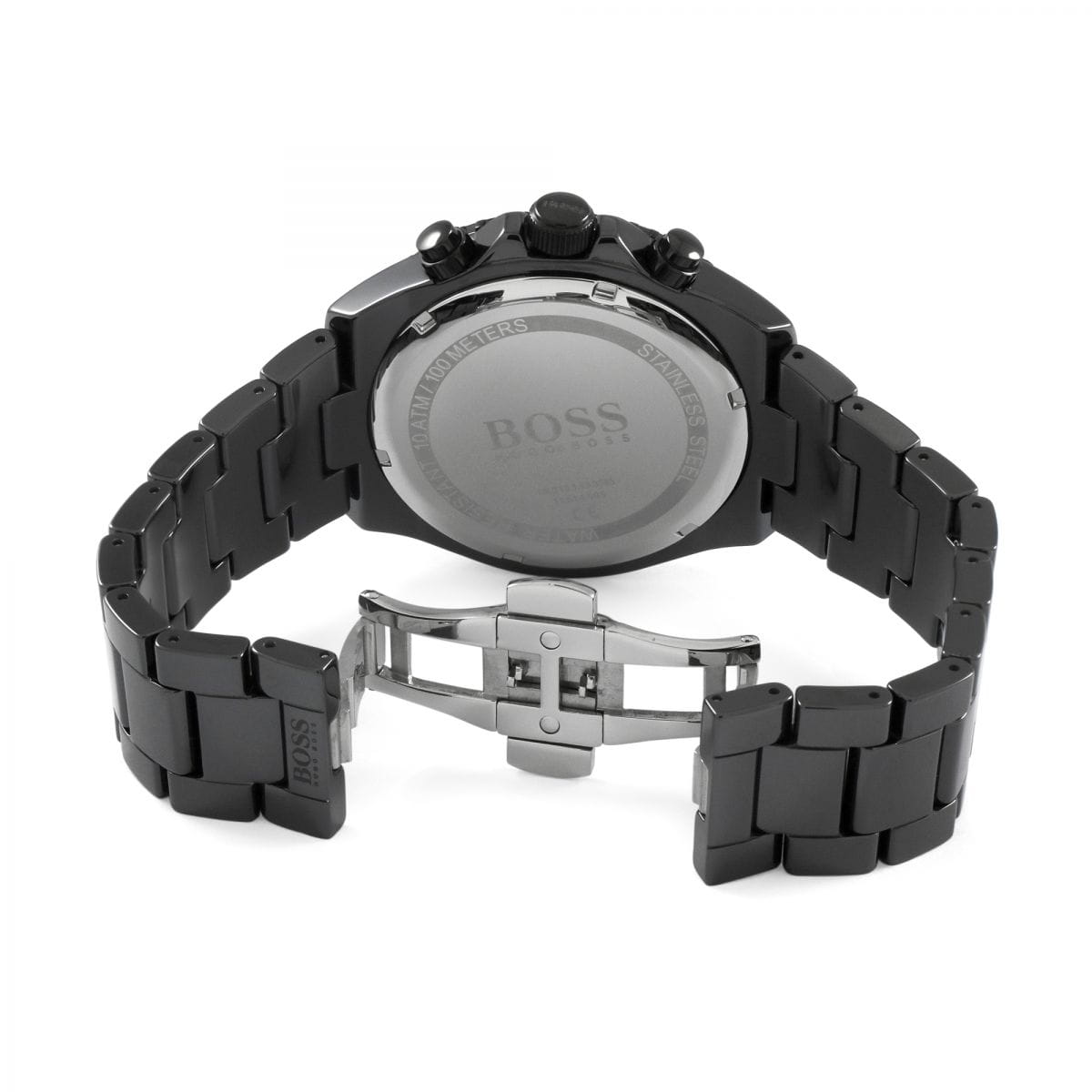 Hugo Boss Ocean Edition Chronograph Navy Blue Dial Black Steel Strap Watch for Men - 1513743