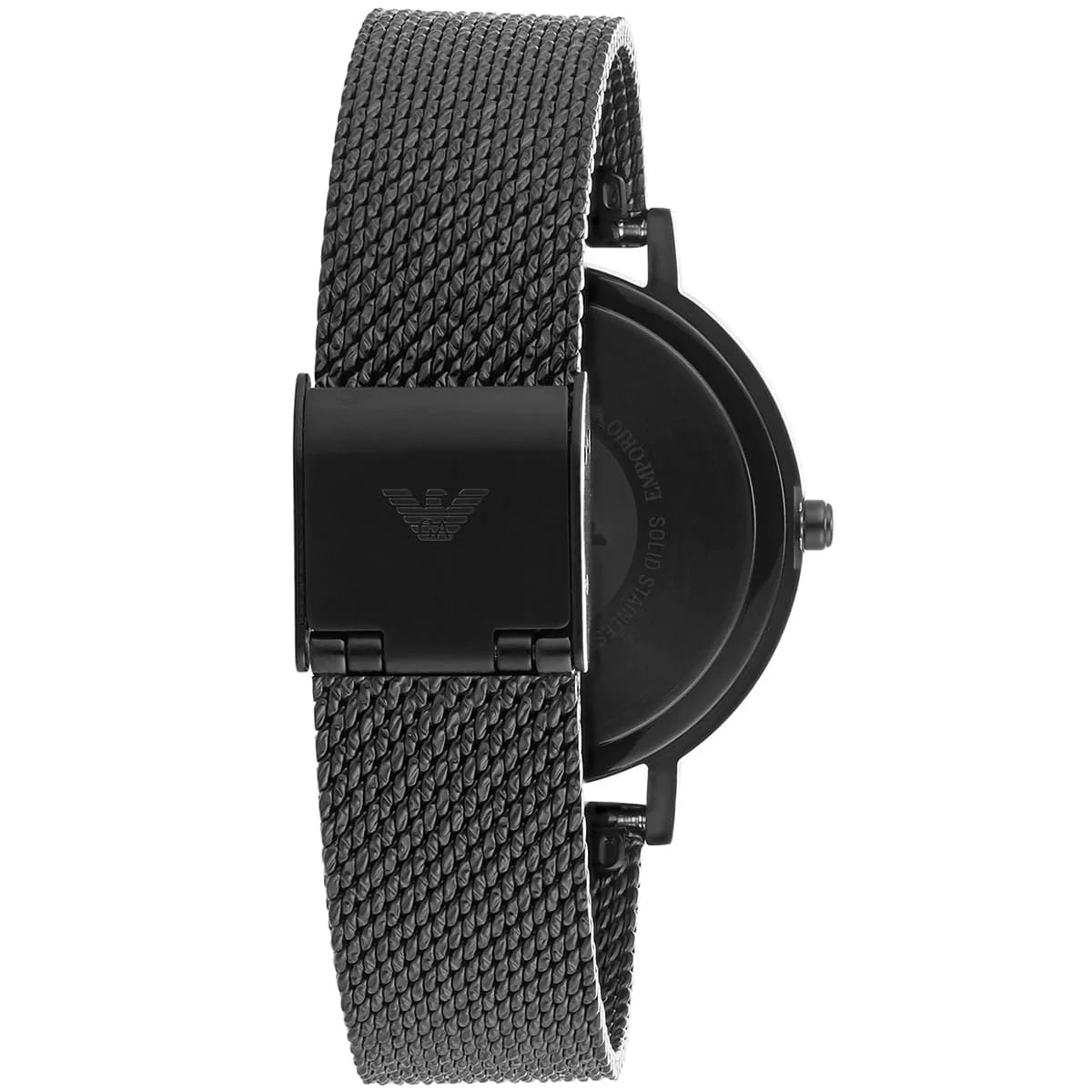 Emporio Armani Kappa Black Dial Black Mesh Strap Watch for Women - AR11252