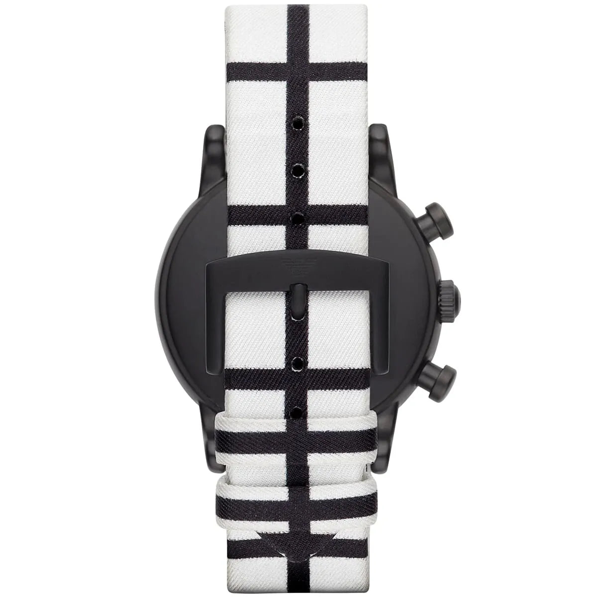 Emporio Armani Luigi Large Chronograph White Dial Two Tone Fabric Strap Watch for Men- AR1859