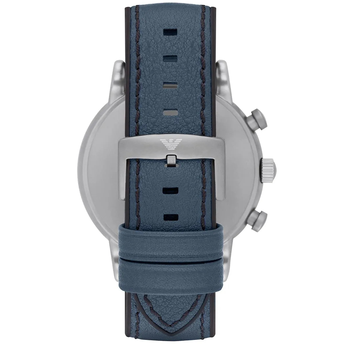 Emporio Armani Luigi XLarge Chronograph Blue Dial Blue Leather Strap Watch for Men - AR1969