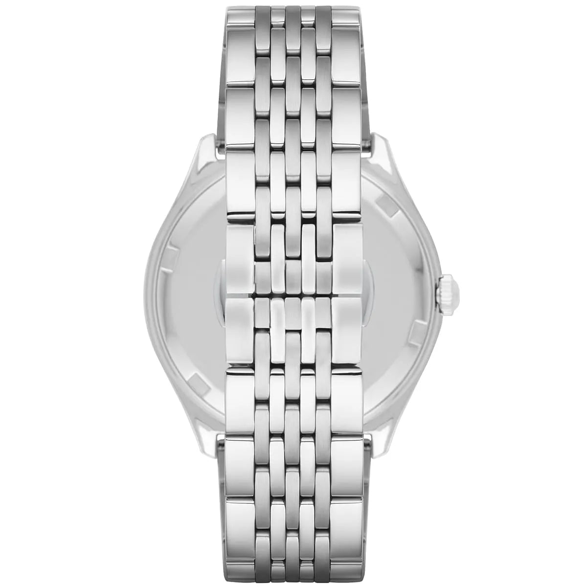 Emporio Armani Zeta Black Dial Silver Steel Strap Watch for Men - AR1977