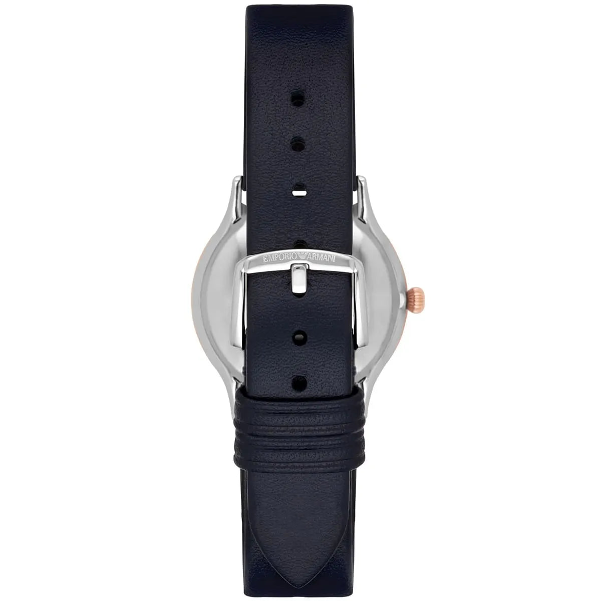 Emporio Armani Alpha XSmall Blue Dial Blue Leather Strap Watch for Women - AR2066