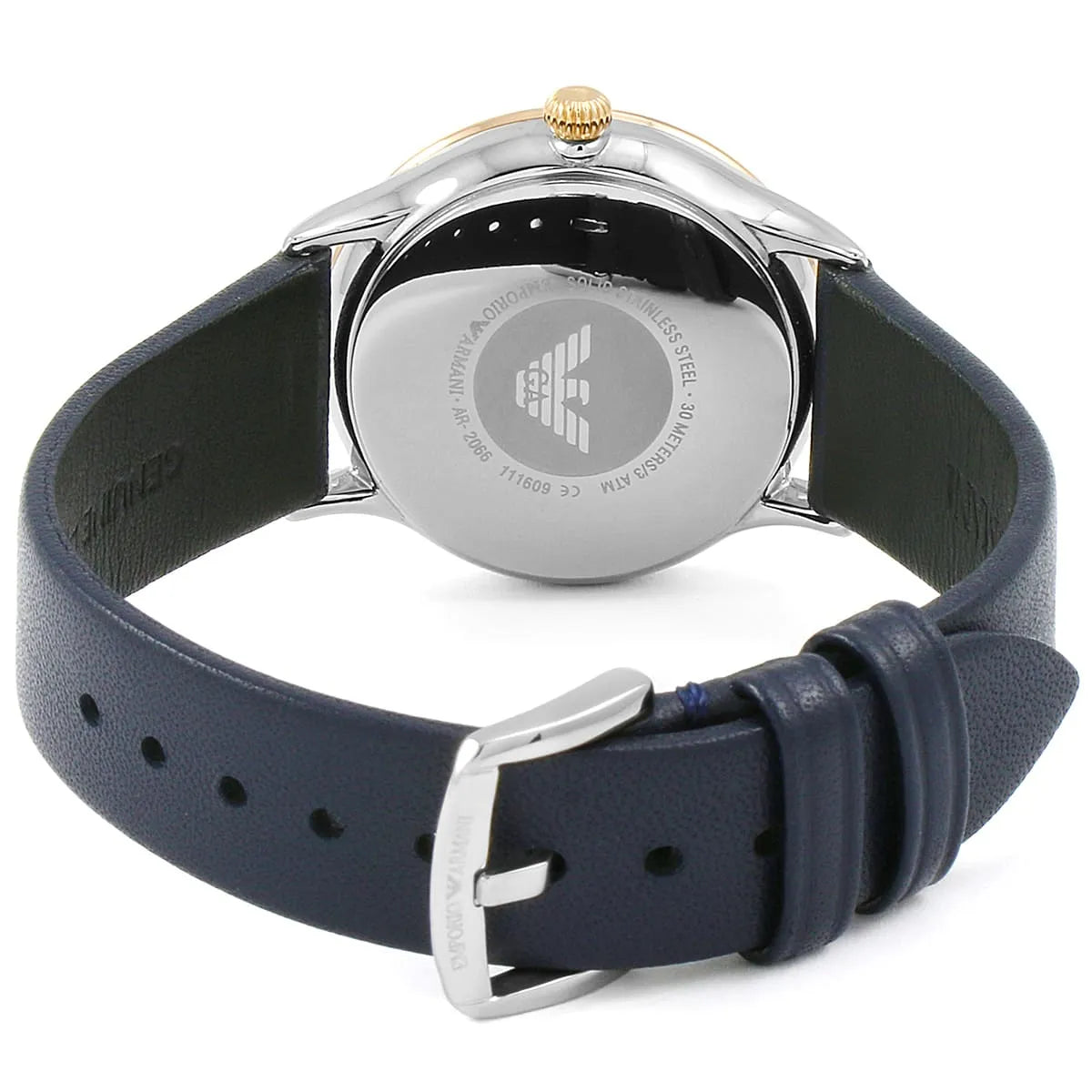 Emporio Armani Alpha XSmall Blue Dial Blue Leather Strap Watch for Women - AR2066