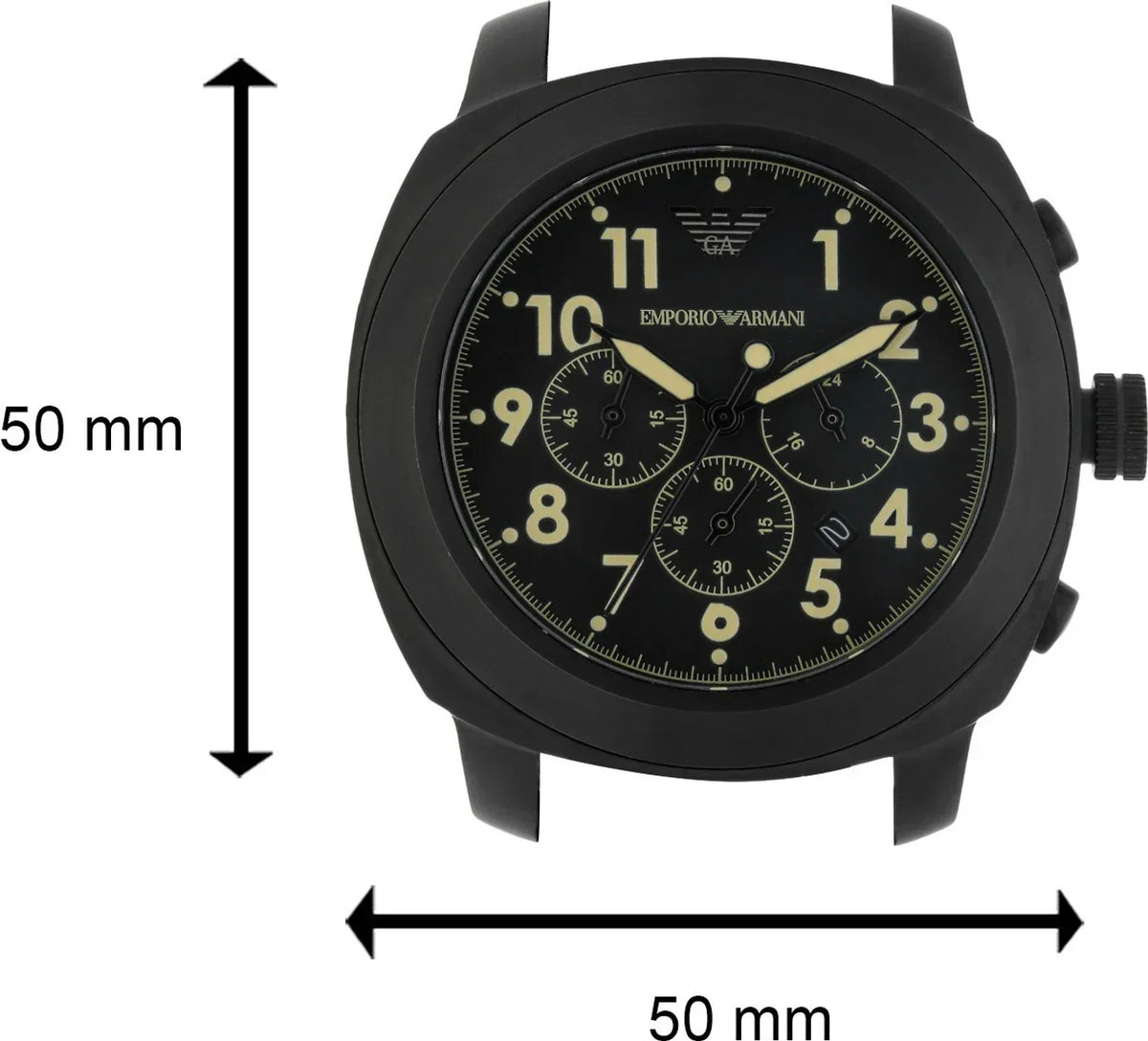 Emporio Armani Sportivo Chronograph Black Dial Black Leather Strap Watch for Men - AR6061