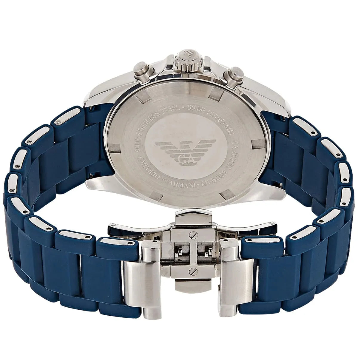 Emporio Armani Sigma Chronograph Blue Dial Blue Silicone Strap Watch for Men - AR6068