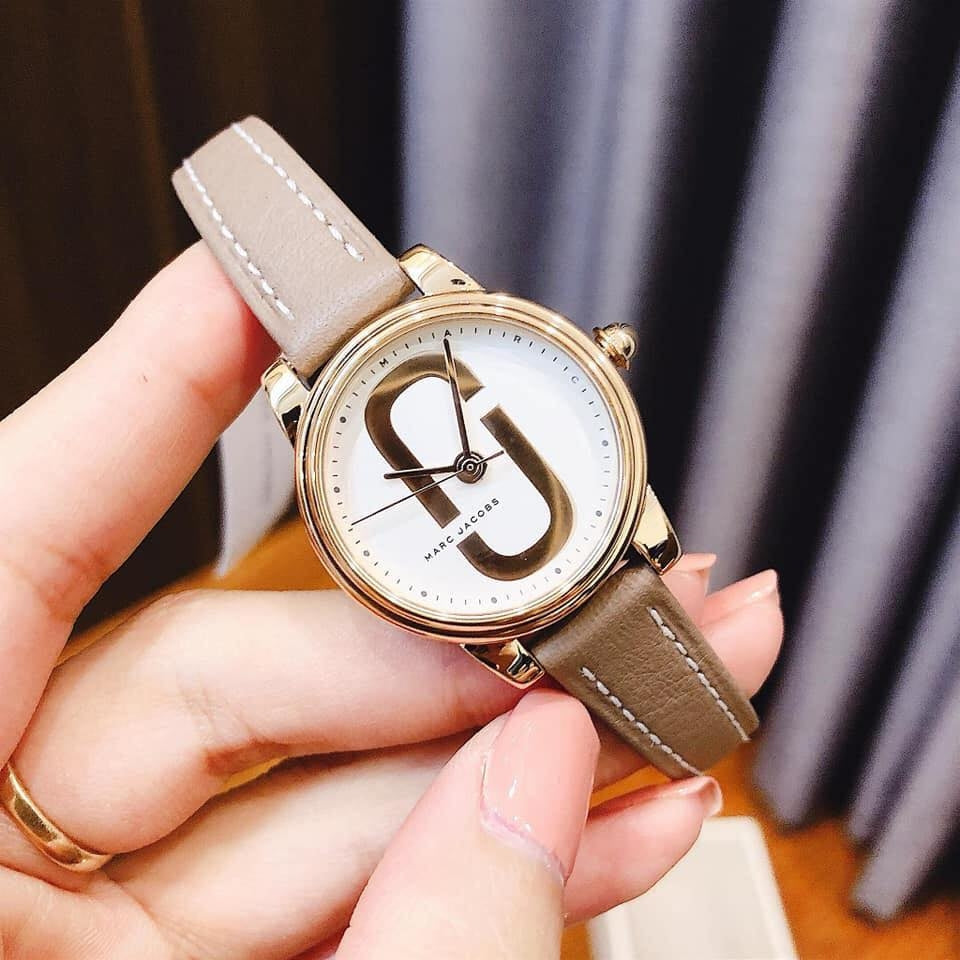 Marc Jacobs Corie White Dial Brown Leather Strap Watch for Women - MJ1581