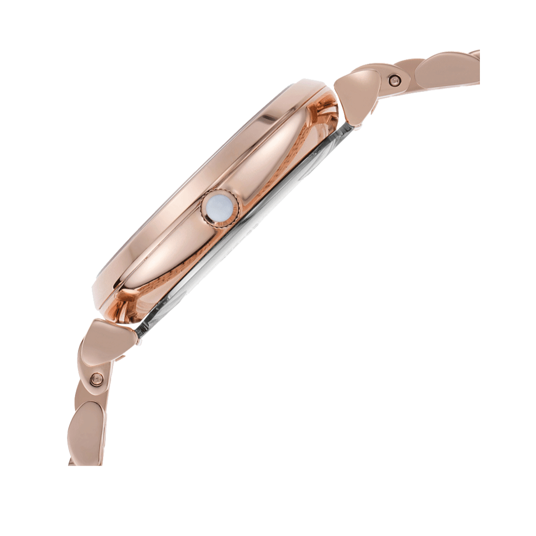 Emporio Armani T-Bar Gianni Crystal Pave Dial Rose Gold Steel Strap Watch For Women - AR11244