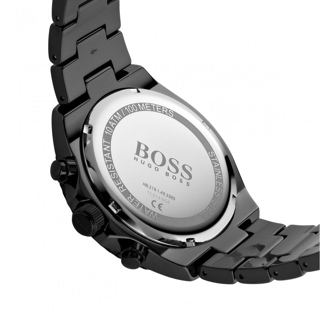 Hugo Boss Ocean Edition Chronograph Navy Blue Dial Black Steel Strap Watch for Men - 1513743