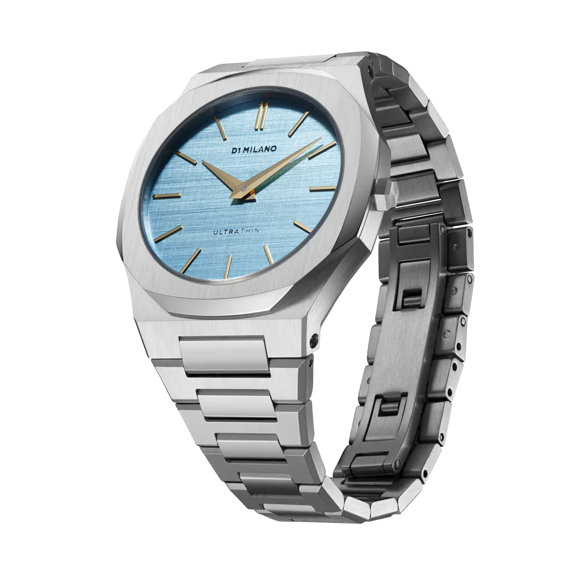 D1 Milano Ultra Thin Blue Dial Silver Steel Strap Watch for Women - D1-UTBL17