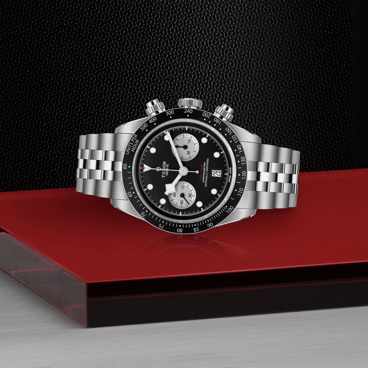 Tudor Black Bay Chrono Black Dial Silver Steel Strap Watch for Men - M79360N-0013