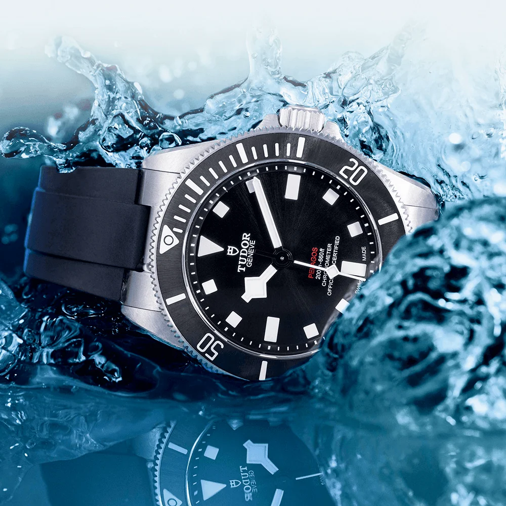 Tudor Pelagos Black Dial Grey Steel Strap Watch for Men - M25407N-0001