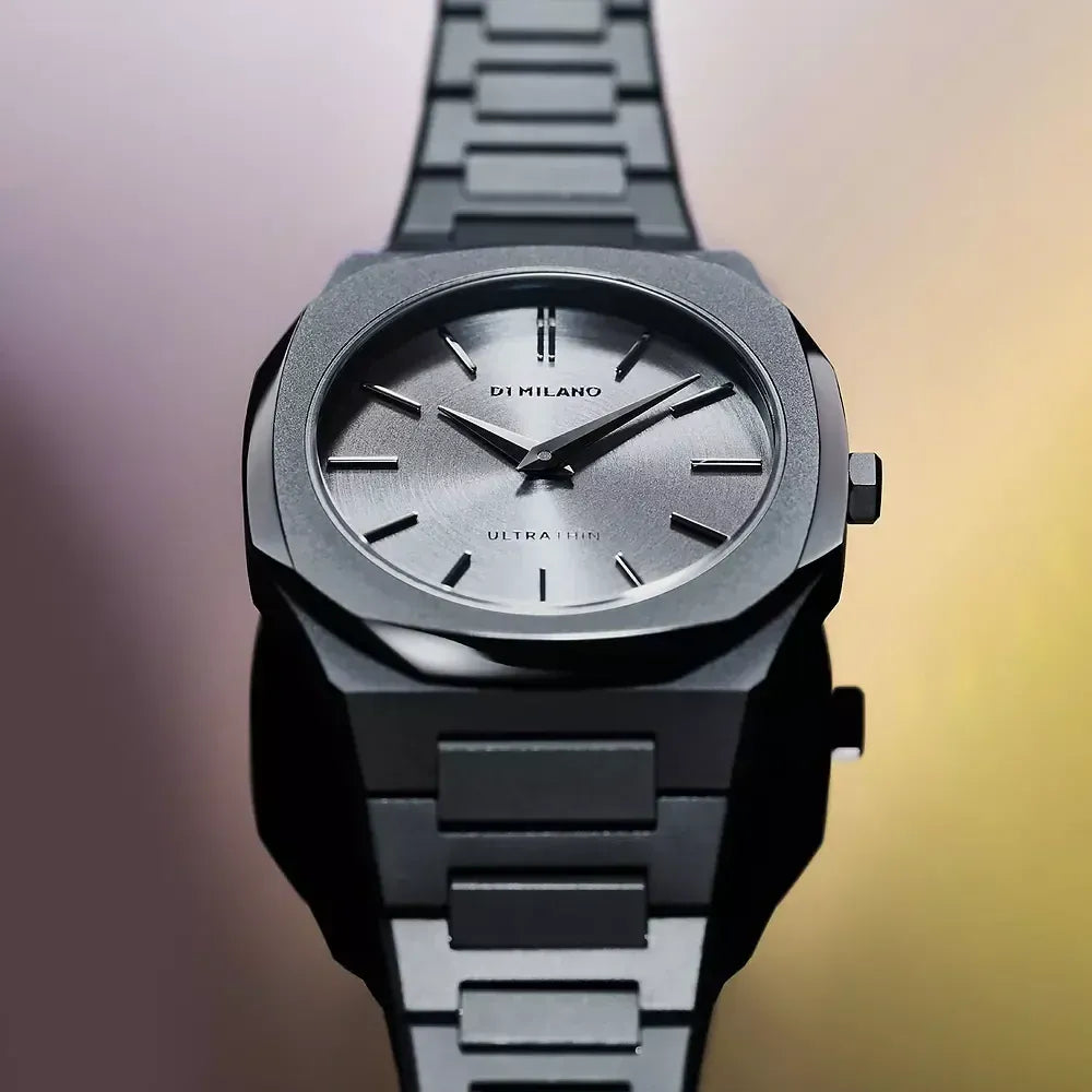 D1 Milano Ultra Thin Grey Dial Grey Steel Strap Watch for Women - D1-UTBL32