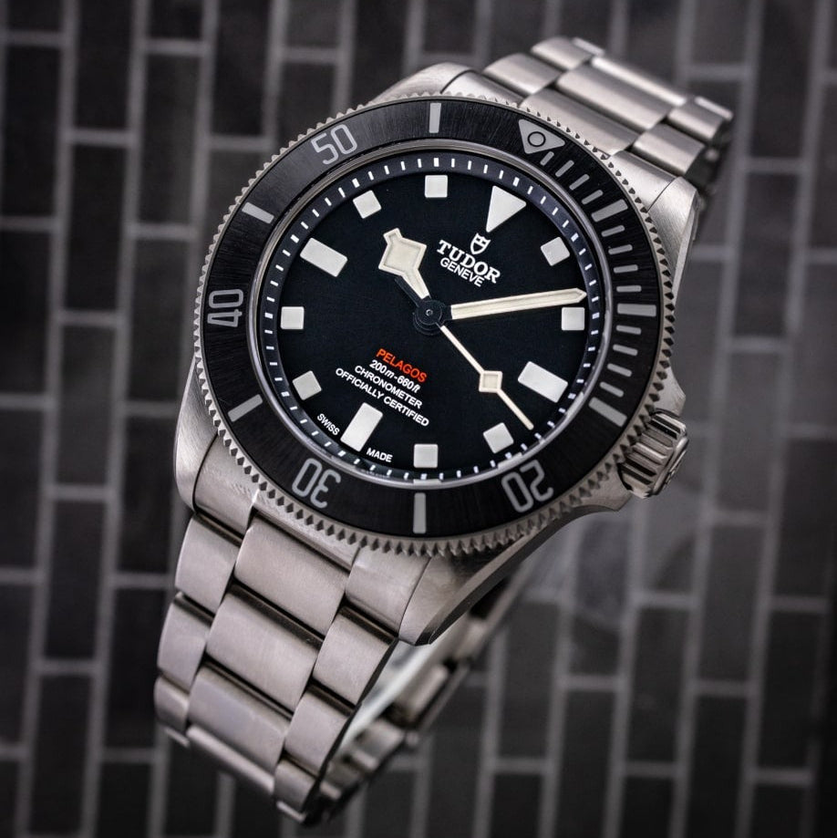 Tudor Pelagos Black Dial Grey Steel Strap Watch for Men - M25407N-0001