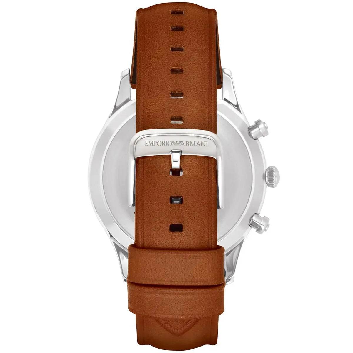 Emporio Armani Beta Chronograph Green Dial Brown Leather Strap Watch for Men - AR1941
