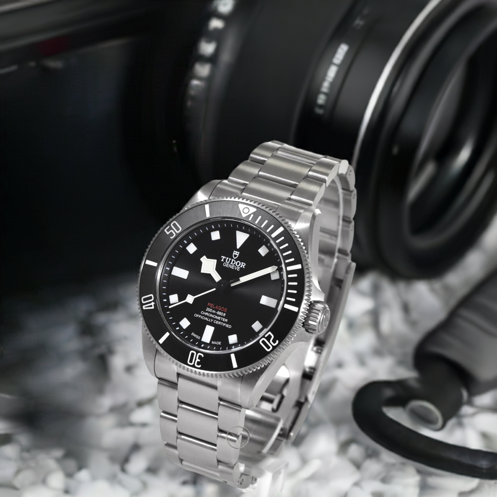 Tudor Pelagos Black Dial Grey Steel Strap Watch for Men - M25407N-0001