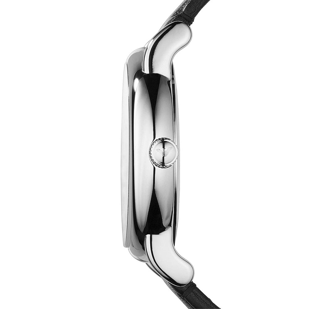 Emporio Armani Luigi White Dial Black Leather Strap Watch for Men - AR1694