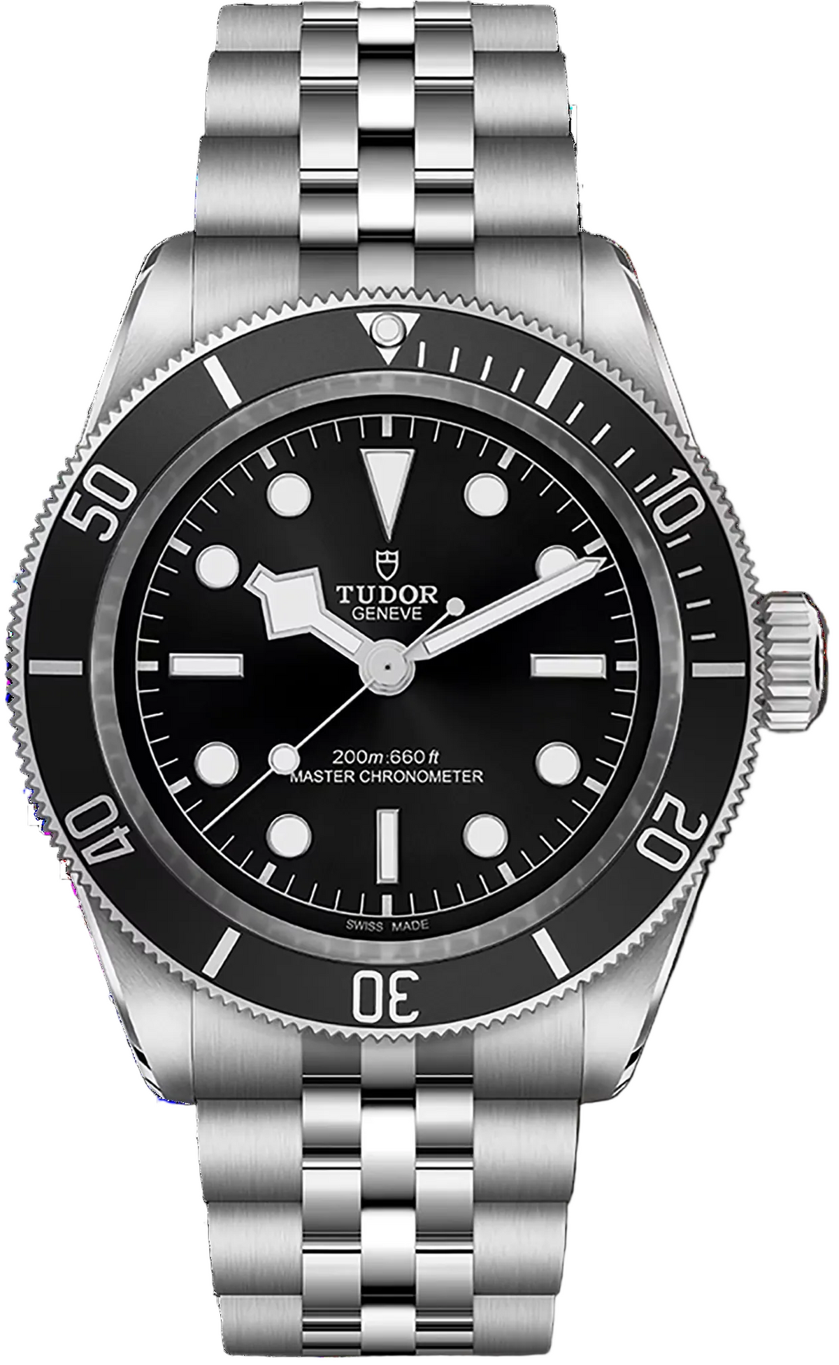 Tudor Black Bay Black Dial Silver Steel Strap Watch for Men - M7941A1A0NU-0003
