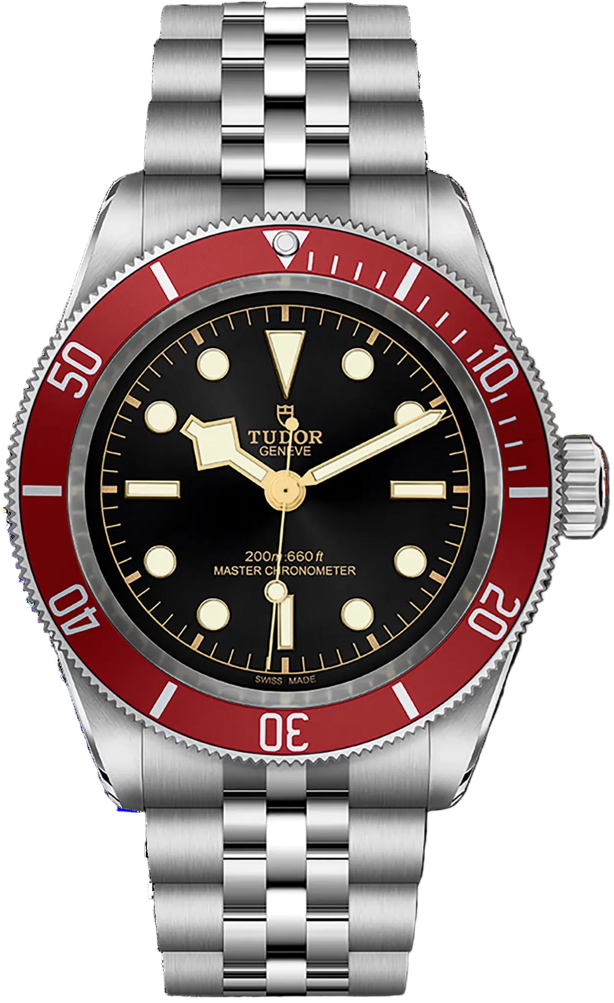 Tudor Black Bay Black Dial Silver Steel Strap Watch for Men - M7941A1A0RU-0003