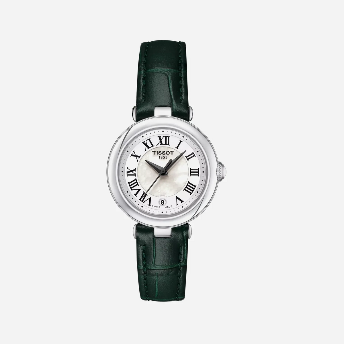 Tissot Bellissima Small Lady Mother of Pearl Dial Green Leather Strap Watch for Women - T126.010.16.113.02