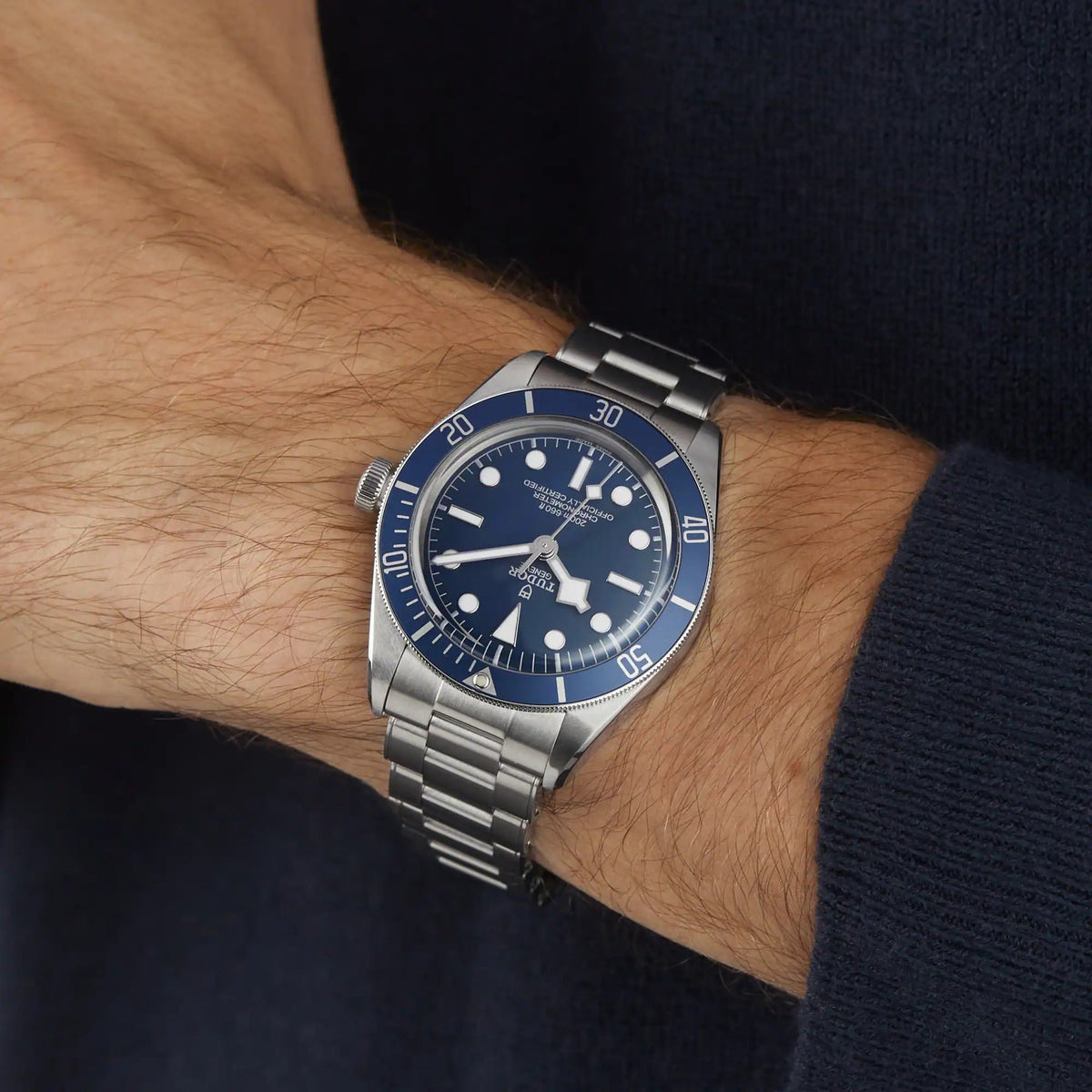 Tudor Black Bay Blue Dial Silver Steel Strap Watch for Men - 79030B-0001