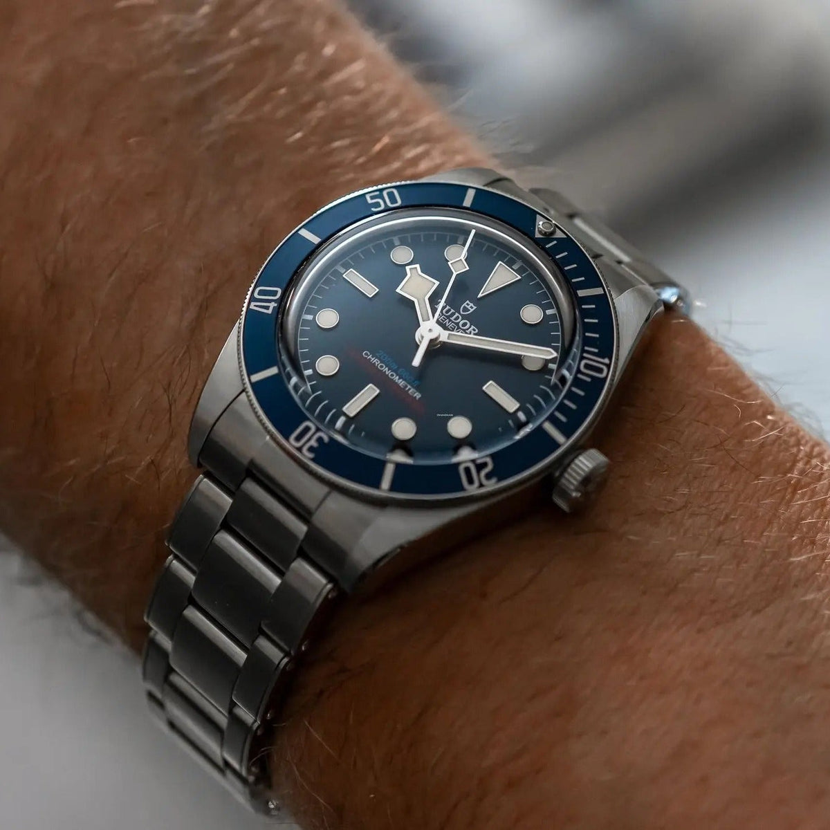 Tudor Black Bay Blue Dial Silver Steel Strap Watch for Men - 79030B-0001