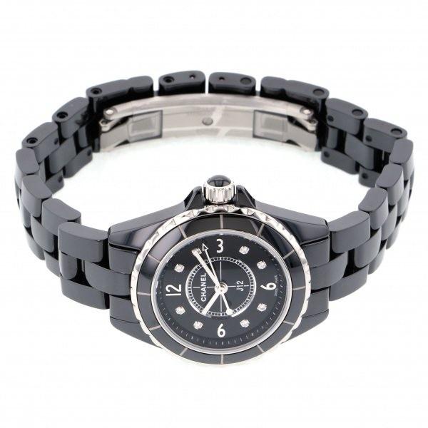 Chanel J12 Diamonds Black Dial Black Steel Strap Watch for Women - J12 H2569