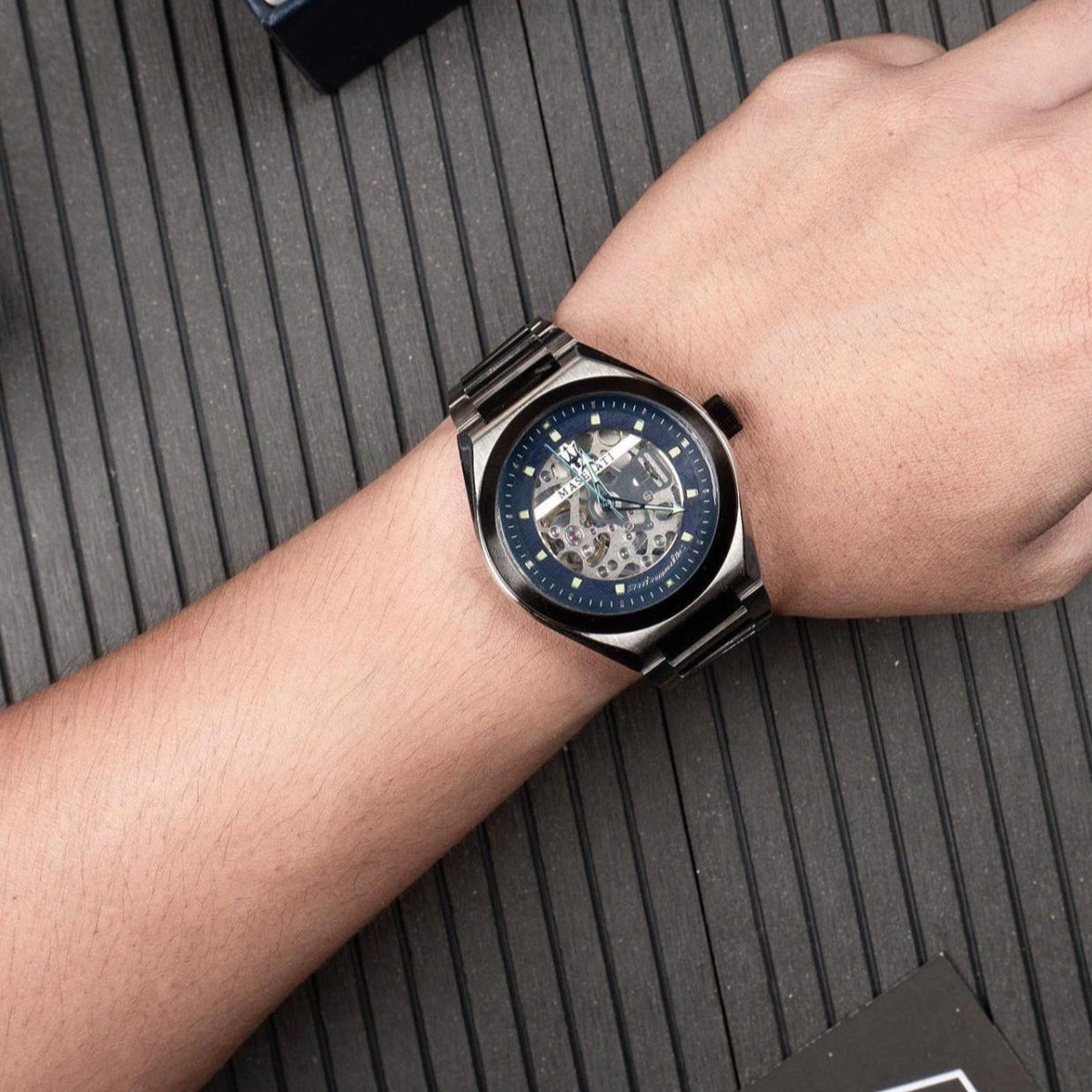 Maserati Triconic Automatic Skeleton Blue Dial  Watch For Men - R8823139001