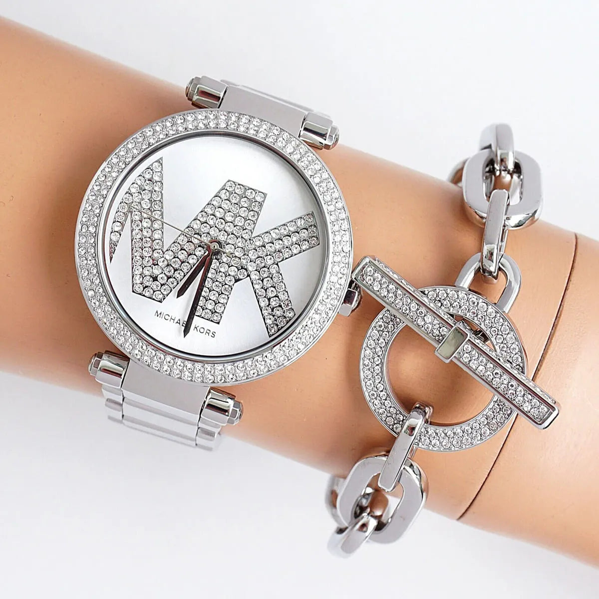 Michael Kors Parker Quartz Silver Dial Silver Steel Strap Watch For Women - MK6658