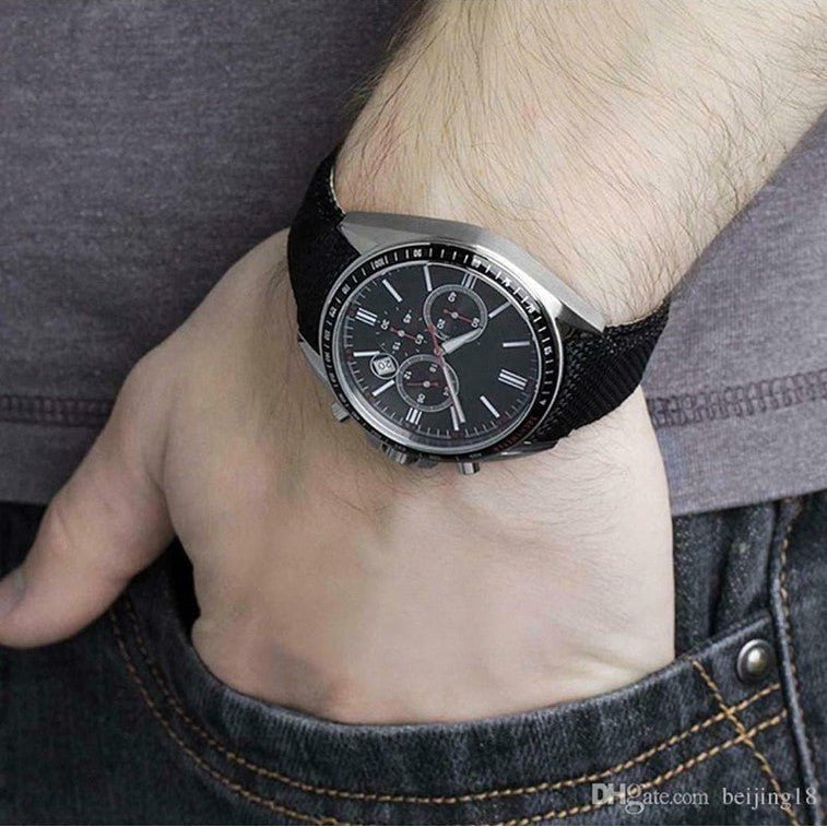 Hugo Boss Contemporary Sport Driver Black Dial Black Leather Strap Watch for Men - 1513085