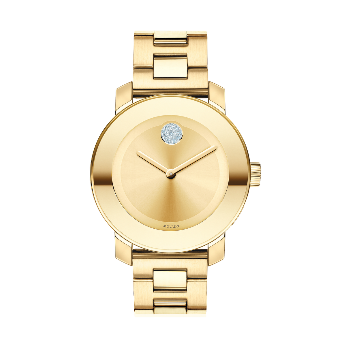 Movado Bold Gold Dial Yellow Gold Steel Strap Watch for Women - 3600104