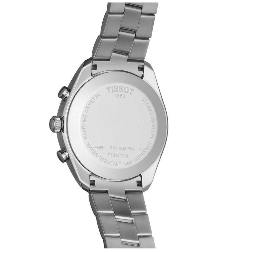 Tissot T Classic PR 100 Chronograph Silver Dial Silver Steel Strap Watch For Men - T101.417.11.031.00