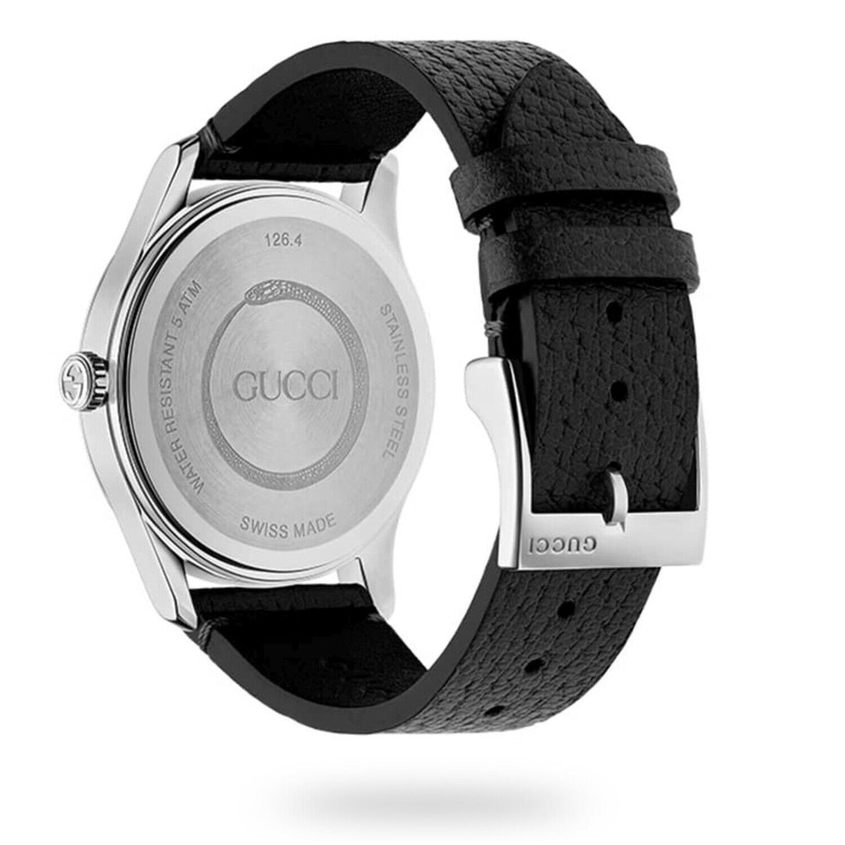 Gucci G Timeless Bee Black Dial Black Leather Strap Watch For Women - YA1264067
