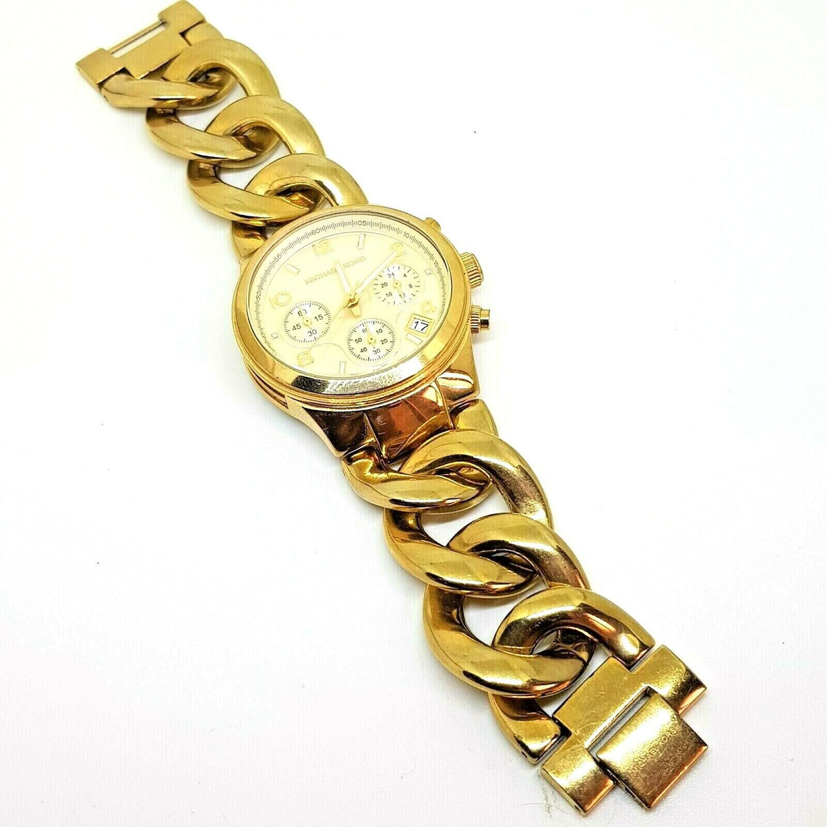 Michael Kors Runway Twist Gold Dial Gold Steel Strap Watch for Women - MK3131