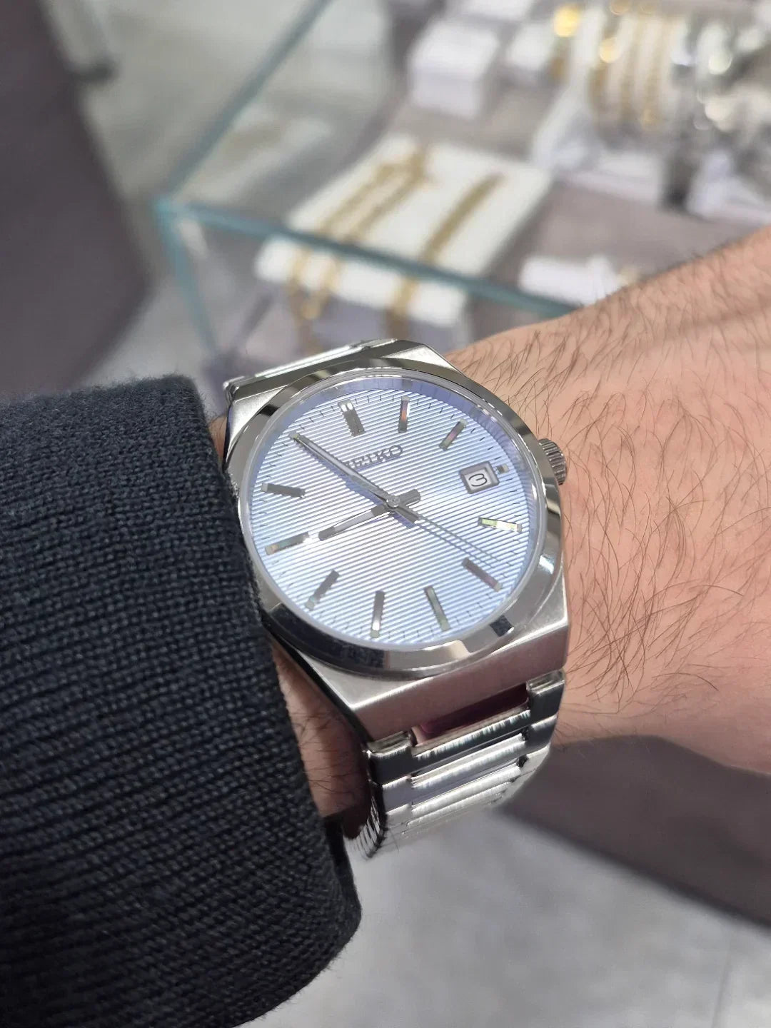 Seiko Conceptual Blue Dial Silver Steel Strap Watch for Men - SUR599P1