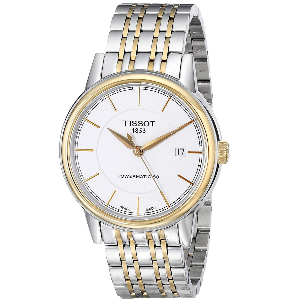 Tissot T Classic Carson Automatic White Dial Two Tone Steel Strap Watch for Men - T085.407.22.011.00