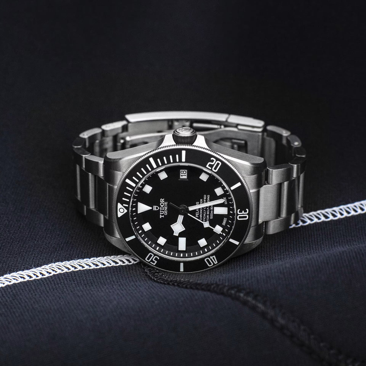 Tudor Pelagos Black Dial Grey Steel Strap Watch for Men - M25600TN-0001