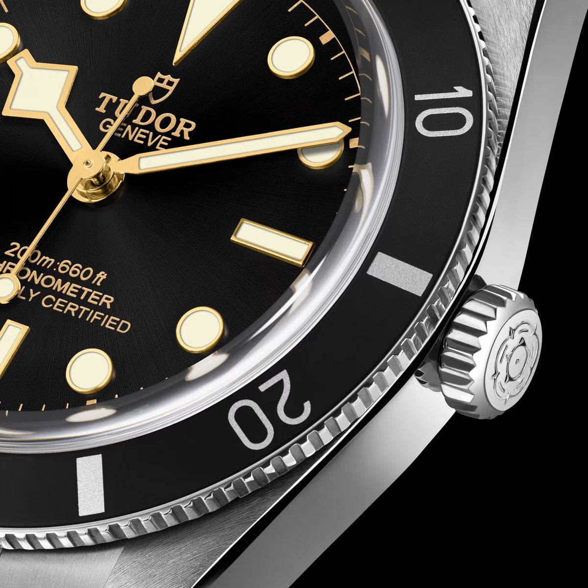 Tudor Black Bay 54 Black Dial Silver Steel Strap Watch for Men - M79000N-0001