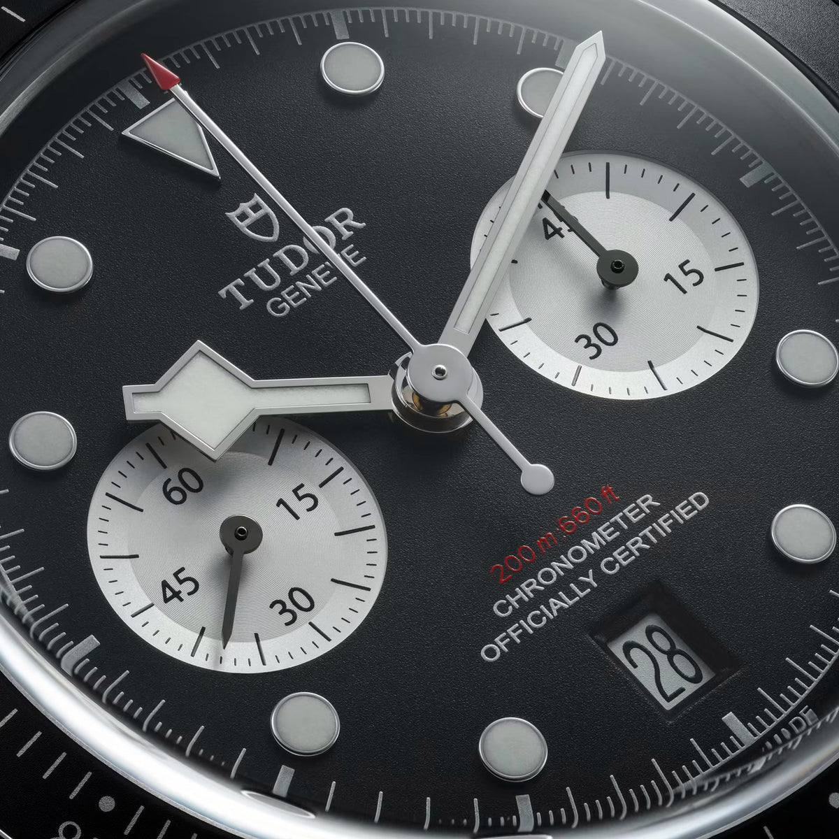 Tudor Black Bay Chrono Black Dial Silver Steel Strap Watch for Men - M79360N-0013