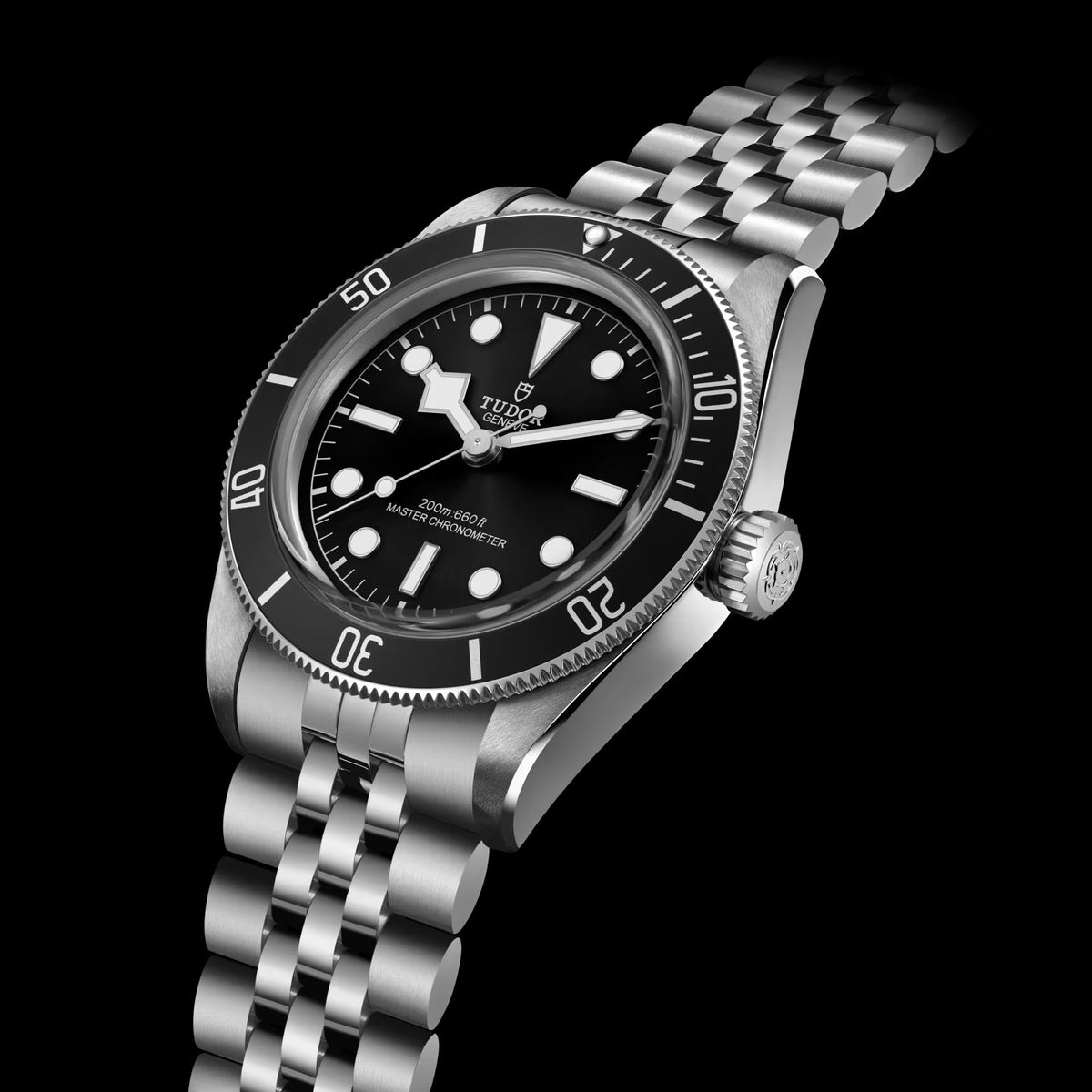 Tudor Black Bay Black Dial Silver Steel Strap Watch for Men - M7941A1A0NU-0003