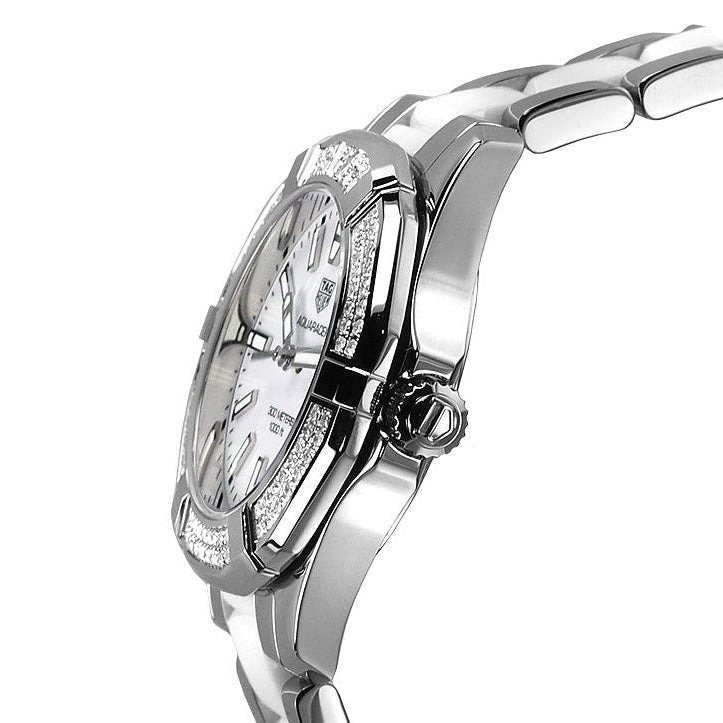 Tag Heuer Aquaracer Diamonds White Dial Two Tone Steel Strap Watch for Women - WAY131F.BA0914