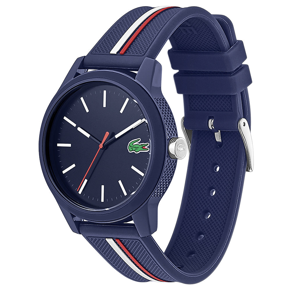Lacoste 12.12 Blue Dial Two Tone Silicon Strap Watch for Men - 2011070